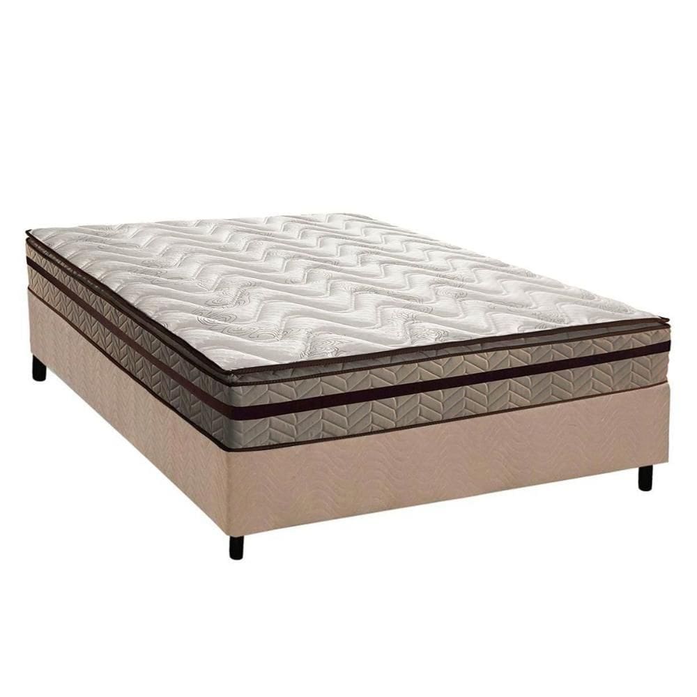 Cama Box Casal: Colchão Ortopédico Paropas D28 / Orthomedic Gold Plus Rústico Clean + Base CRC Suede Clean (138x188)