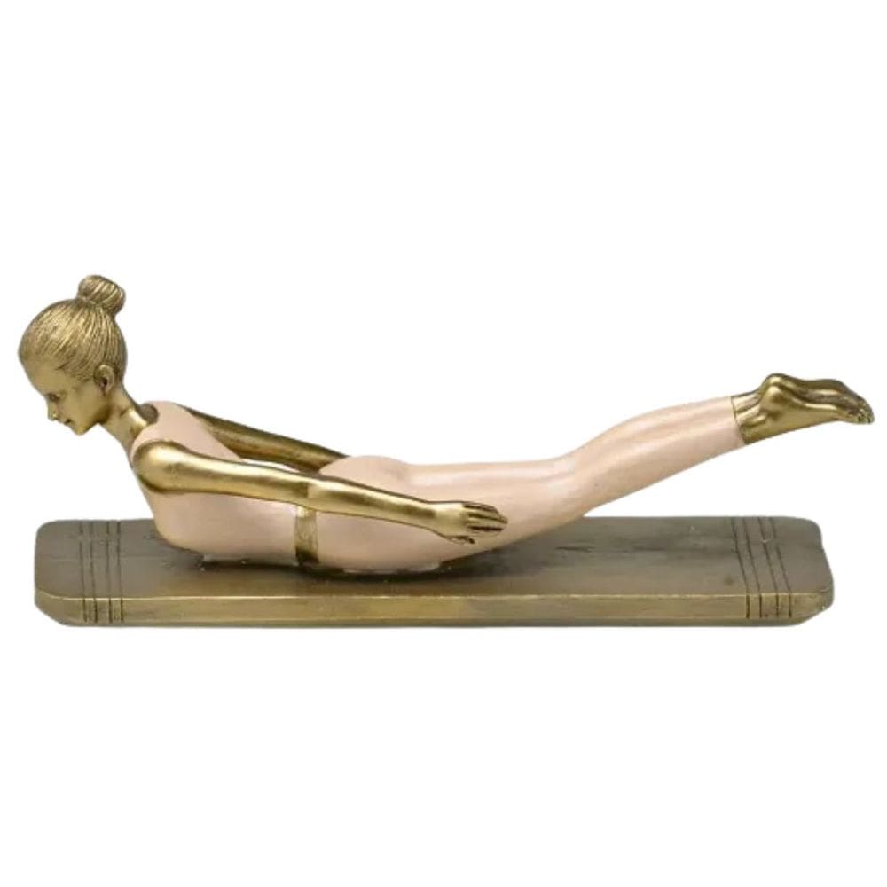 Escultura Estatua Mulher Fazendo Ioga Alongamento Decorativa