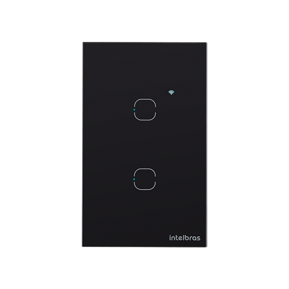 Interruptor Touch Inteligente Zigbee 2 Teclas EZS 1002 Preto Intelbras