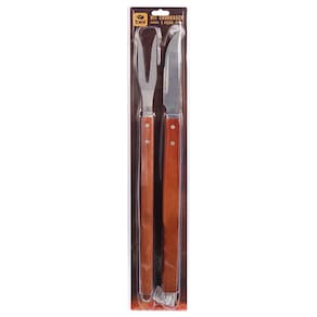 Kit Para Churrasco BEL Inox Cabo de Madeira Grande 2 Peças 256700