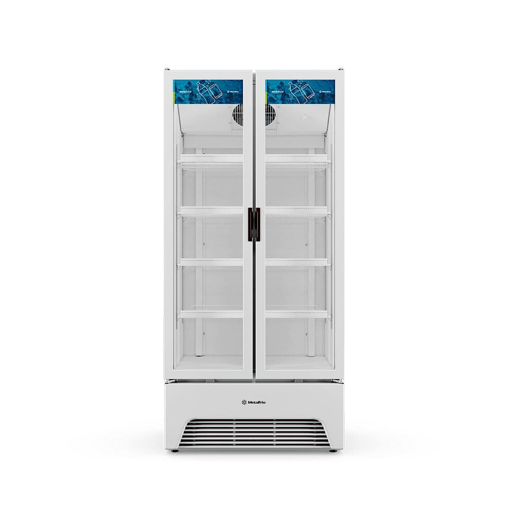 Expositor Vertical Porta Dupla Slim Metalfrio VB70 Optima 752 Litros Branco 220V