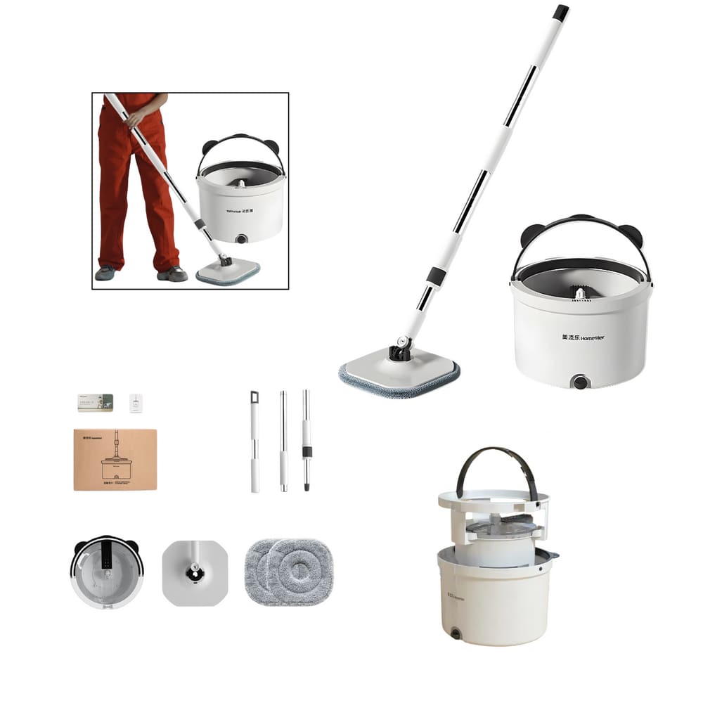 MOP Giratório com Reservatório 360 Centrifugação 2 em 1 Angulação Refil de Microfibra Prático