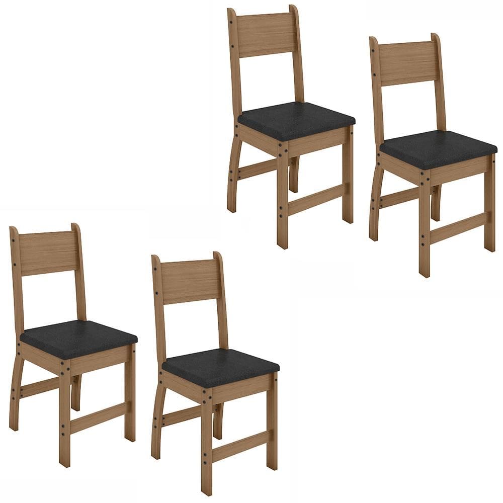 Kit de 4 Cadeiras Milano com Tecido em Material Sintetico