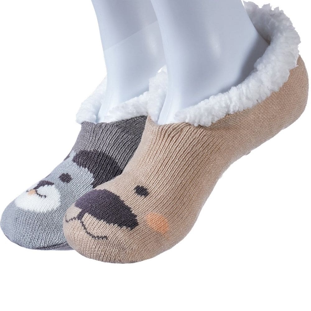 Kit 2 Pantufa Sapatilha com Sherpa Antiderrapante