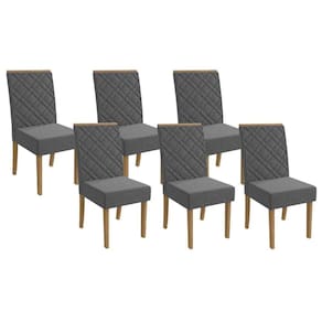Kit 6 Cadeiras Sala Jantar 2CAD149FR 6 Un Freijo/Linho Cinza A056 - Kappesberg