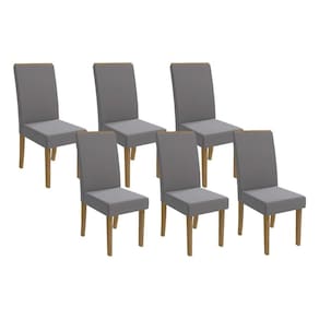 Kit 6 Cadeiras de Cozinha 2CAD142FR 6 Un Freijo/Suede Titanio A050 - Kappesberg