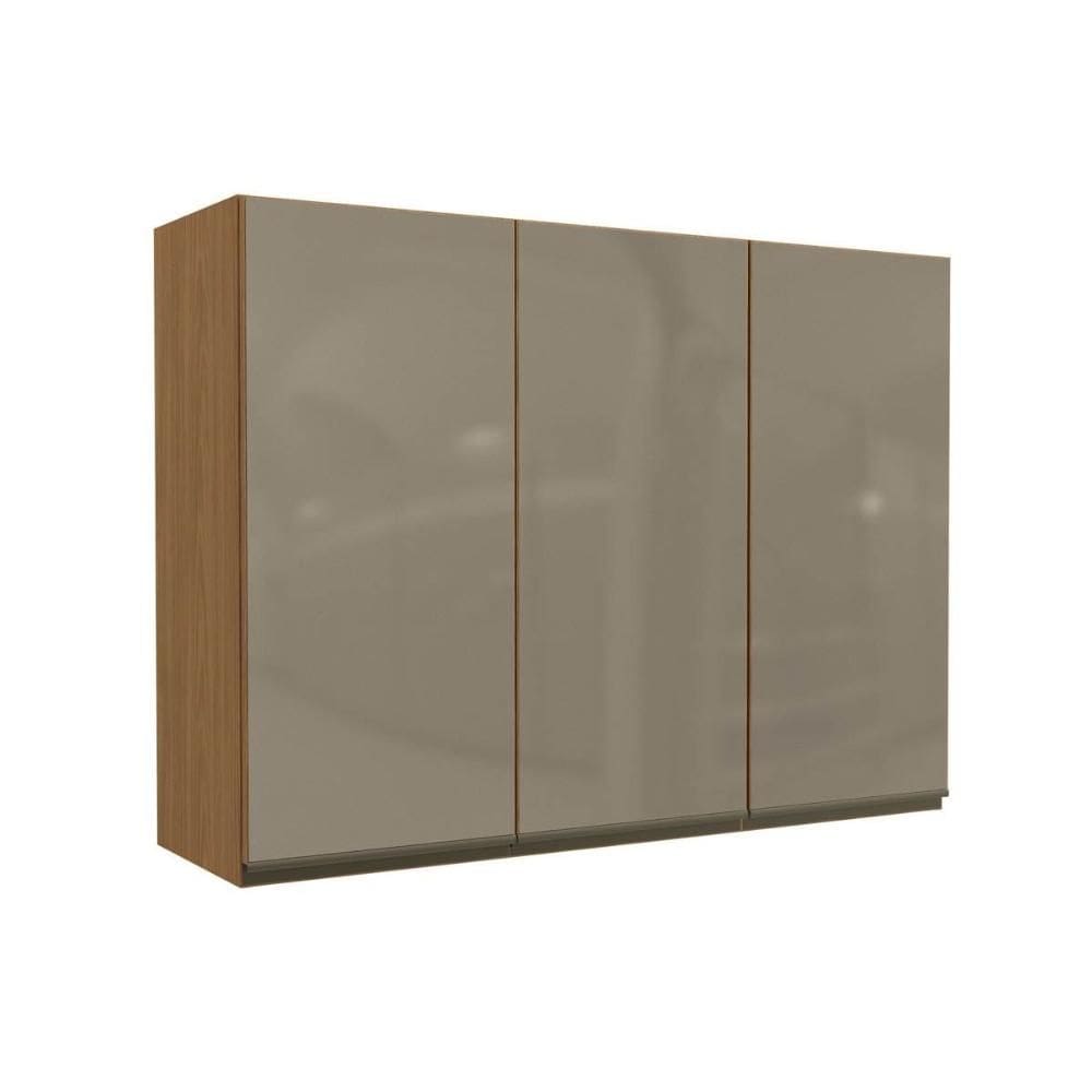 Módulo Cozinha Kappesberg Maxxi Armário G767 c/ 3 Portas c/ Vidro Reflecta 120cm Canela-Kappesberg