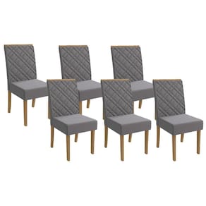 Kit 6 Cadeiras Sala Jantar 2CAD149FR 6 Un Freijo/Suede Titanio A050 - Kappesberg