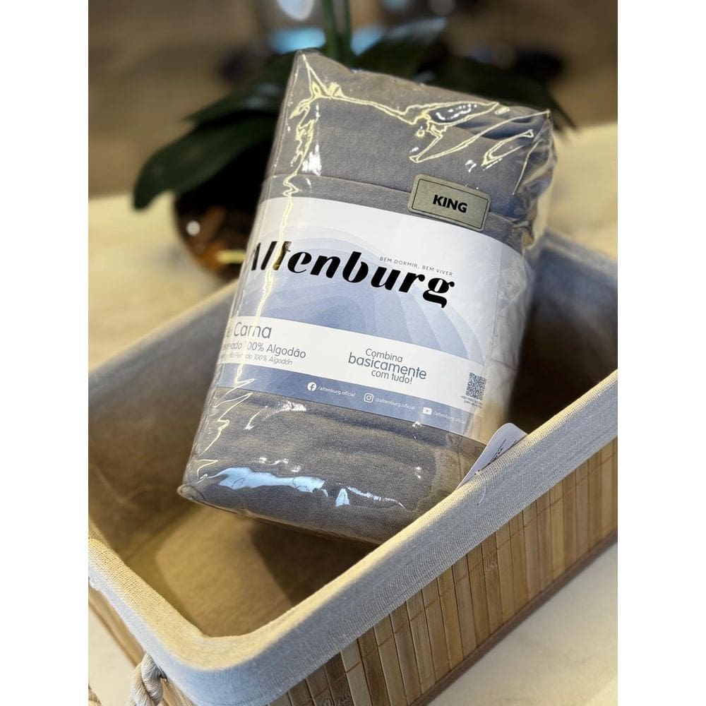 Jogo Cama King 3Pc Malha 100% Algodão Cinza Spot Altenburg