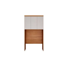 Módulo de Quarto Solteiro Armário Ponte Aéreo Rizon/Linea c/ 3 Portas Cumaru/Fendi - Novo Horizonte