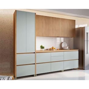 Kit de Cozinha Completa 5 Peças Rainha Gourmet (2Aéreos+2Balcões+1Paneleiro) C5P33 Nature/Verde - Nesher
