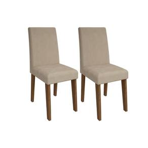 Kit 2 Cadeiras Sala Jantar Milena 2 Un Savana/Nature-Suede Nude Bege - Cimol