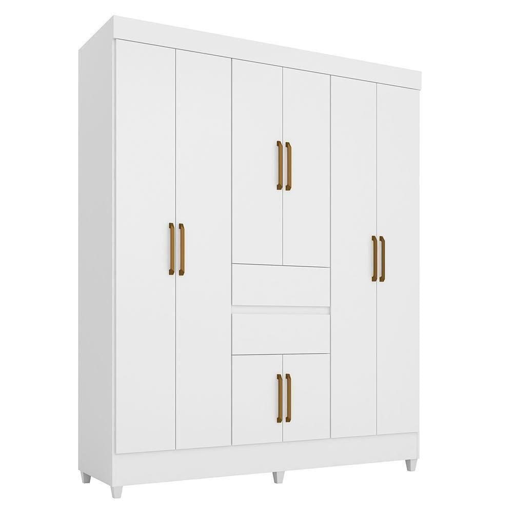 Guarda Roupa Casal Munique 8 Portas E 2 Gavetas Branco - Demóbile Branco