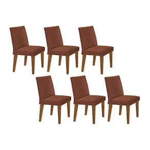 Kit 6 Cadeiras de Cozinha Jade 6 Un Capuccino/Suede Marrom - Rufato