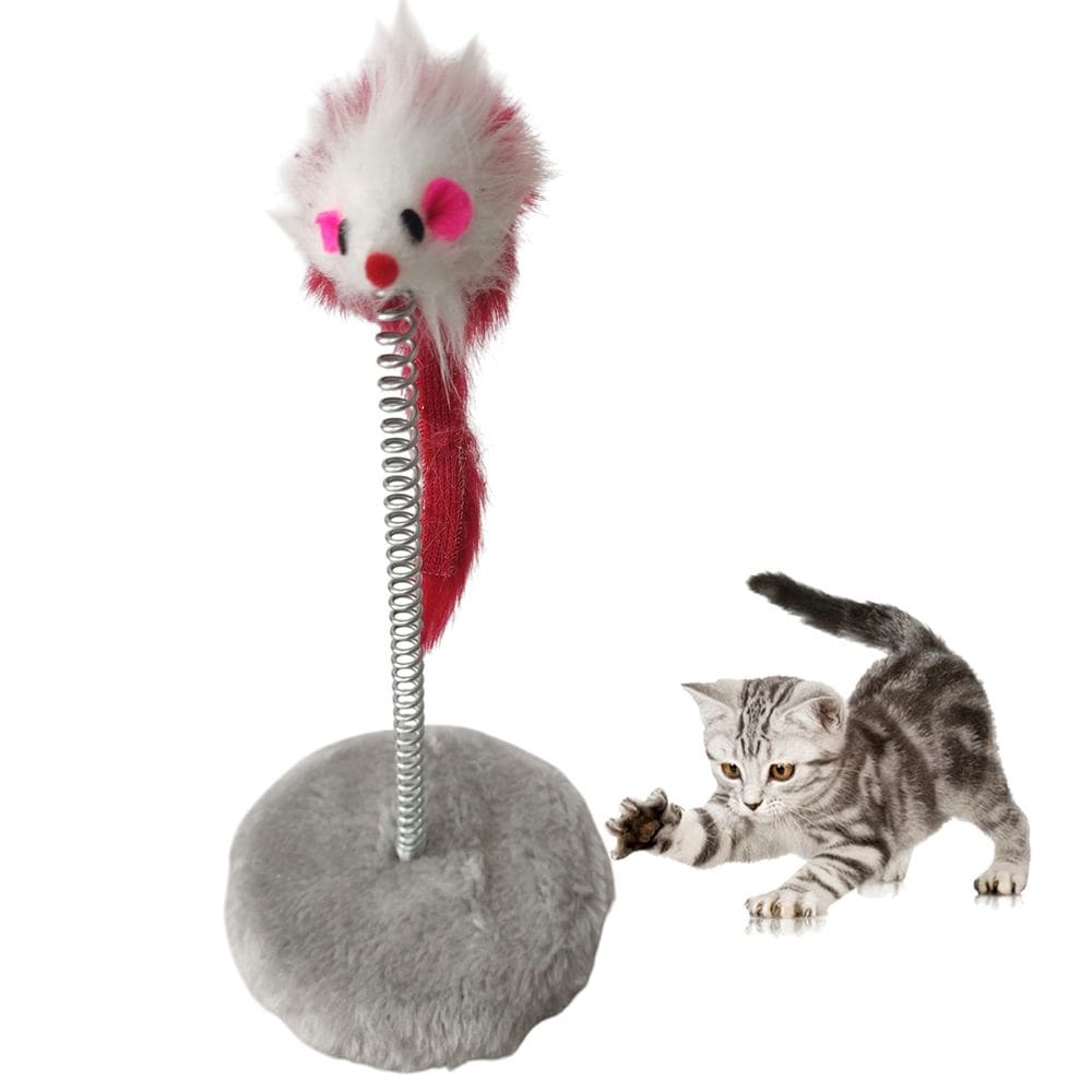 Arranhador Pet Gato Mola Ratinho Guizo Felino Brinquedo Pelucia Macio Interativo Lazer Diversao Animal de Estimaçao Felino Entretenimento
