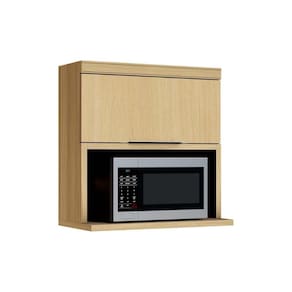 Módulo Cozinha Nesher Marquesa Armário c/ 1 Porta Basculante e nicho p/ Microondas 80cm Nature - Nesher