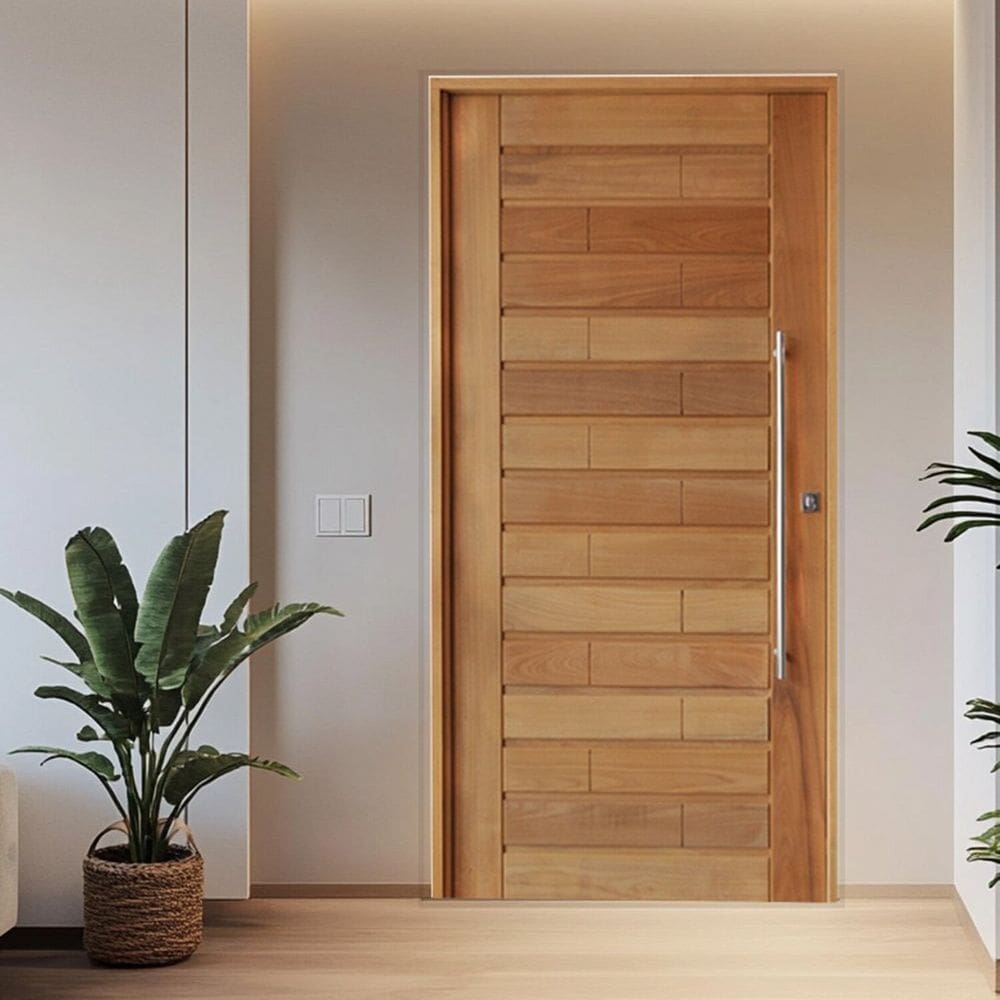 Porta Roma Tauari Batente 14 Puxador Tubo 800cm 102 X 210cm Esquerdo Rodam