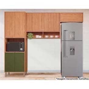 Kit de Cozinha Completa 3 Peças Divina (2Aéreos+1Paneleiro) CZ045 Freijo/Verde - MGM