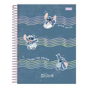 Caderno Colegial 10 Matérias 160 Folhas Stitch Capa 1-Foroni