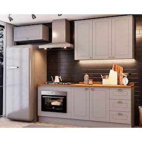 Kit Cozinha Completa 6 Peças Americana (2Aéreos+2Balcões+2Complementos) CZ151 Cinza - Henn