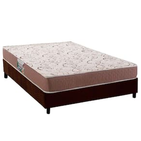 Conjunto Box Casal: Colchão Espuma Herval Compact AG 65 / Durabilli Bordado Double Side + Base CRC Suede Brown (138x188)
