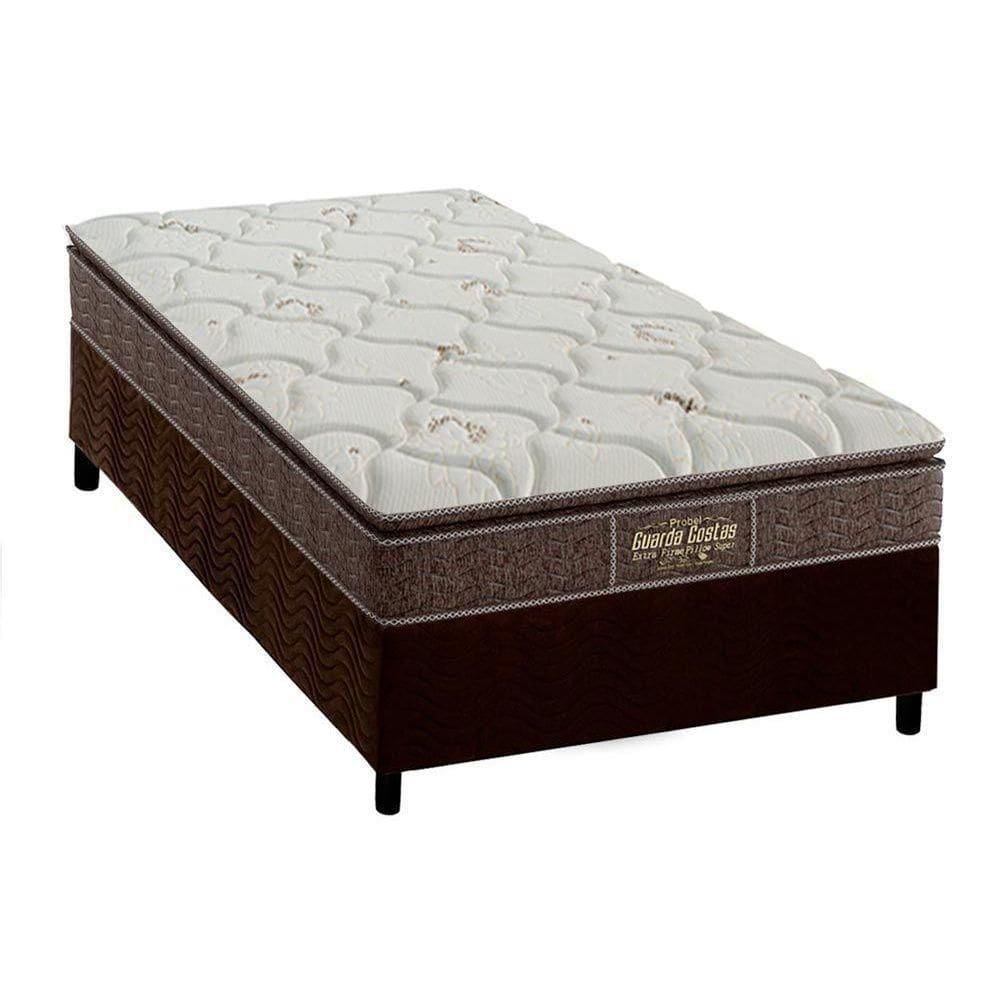 Cama Box Solteiro: Colchão Ortopédico Probel Guarda Costas Extra Firme + Base Brown(88X188)