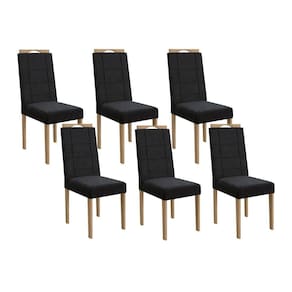 Kit 6 Cadeiras Sala Jantar 2CAD150EA 6 Un Eucalipto/Suede Preto A038 - Kappesberg
