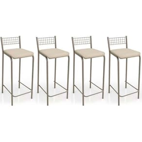 Kit 4 Banquetas Sala Jantar Gênova B705 4 Un Niquel/Nude 16 - Kappesberg