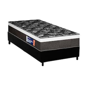 Cama Box Solteiro: Colchão Espuma D33 Plumatex Selectus + Base CRC Suede Black (88x188)