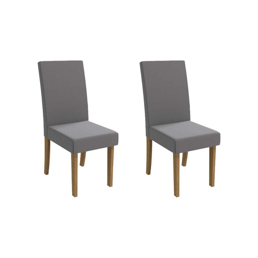Kit 2 Cadeiras de Cozinha 2CAD131 2 Un Canela/Suede Cinza - Kappesberg