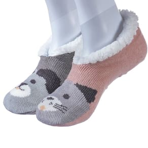 Kit 2 Pantufa Sapatilha com Sherpa Antiderrapante