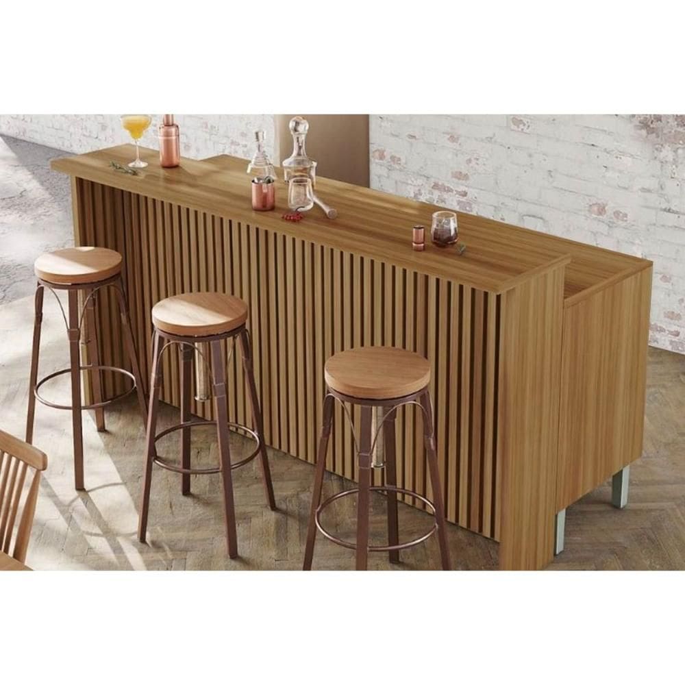 Balcão de Cozinha Modulado Imperatriz c/ 2 Portas e 5 Gavetas 200cm Freijo/Off White - Nesher