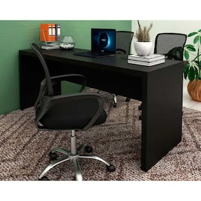 Mesa Notebook Escritório ME4185 180cm Preto - Tecno Mobili