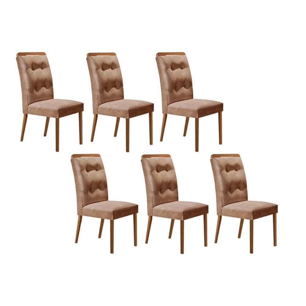 Kit 4 Cadeiras de Cozinha Imperatriz 6 Un Capuccino/Suede Capuccino - Rufato