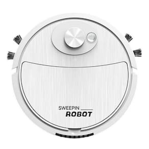 Robo Aspirador de Po Portatil Automatico 1200PA Recarregavel Branco