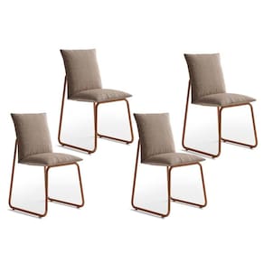 Kit 4 Cadeiras Sala Jantar Soft 1750 4 Uni Rose/Linho Areia - Carraro