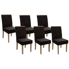 Kit 6 Cadeiras Sala Jantar 2CAD149FR 6 Un Freijo Assento/Encosto Preto - Kappesberg