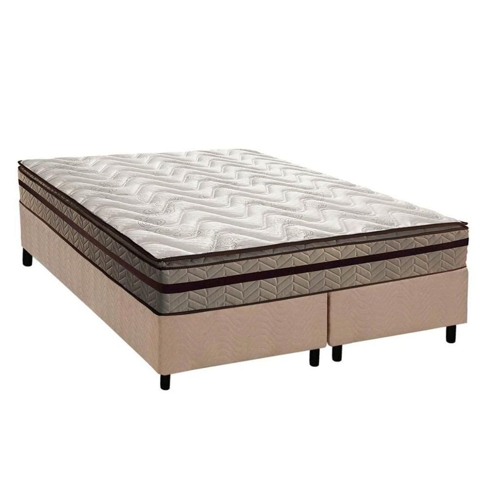 Conjunto Box Queen: Colchão Espuma Paropas D28 / Orthomedic Gold Plus Rústico Clean + Base CRC Suede Clean (158x198)