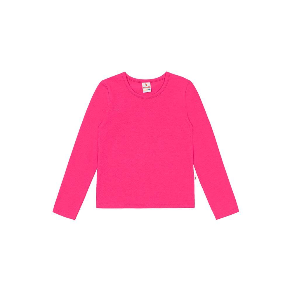 Blusa Básica Infantil Menina Em Cotton Brandili Rosa