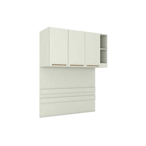 Módulo de Quarto Solteiro Armário Ponte Aéreo MC12 Seletto c/ 2 Portas e 2 Nichos Areia - Henn