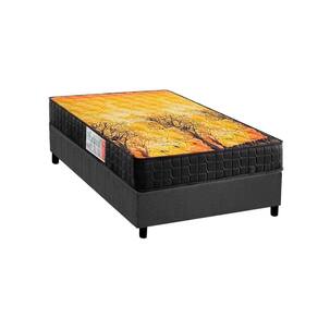 Cama Box Solteiro: Colchão Ortopédico D Angelis Anjos Compact AG 65 / D28 / Pantanal Black + Base CRC Suede Black (78x188)