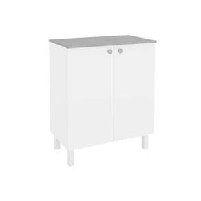 Armário Sapateira Quarto Balcão Duo Duplo Alto 2 Portas 70cm Branco - Telasul