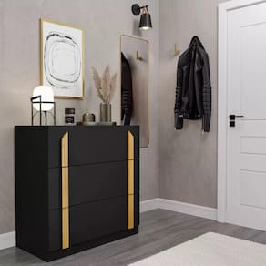 Cômoda 3 Gavetas Quartzo CabeCasa MadeiraMadeira Preto