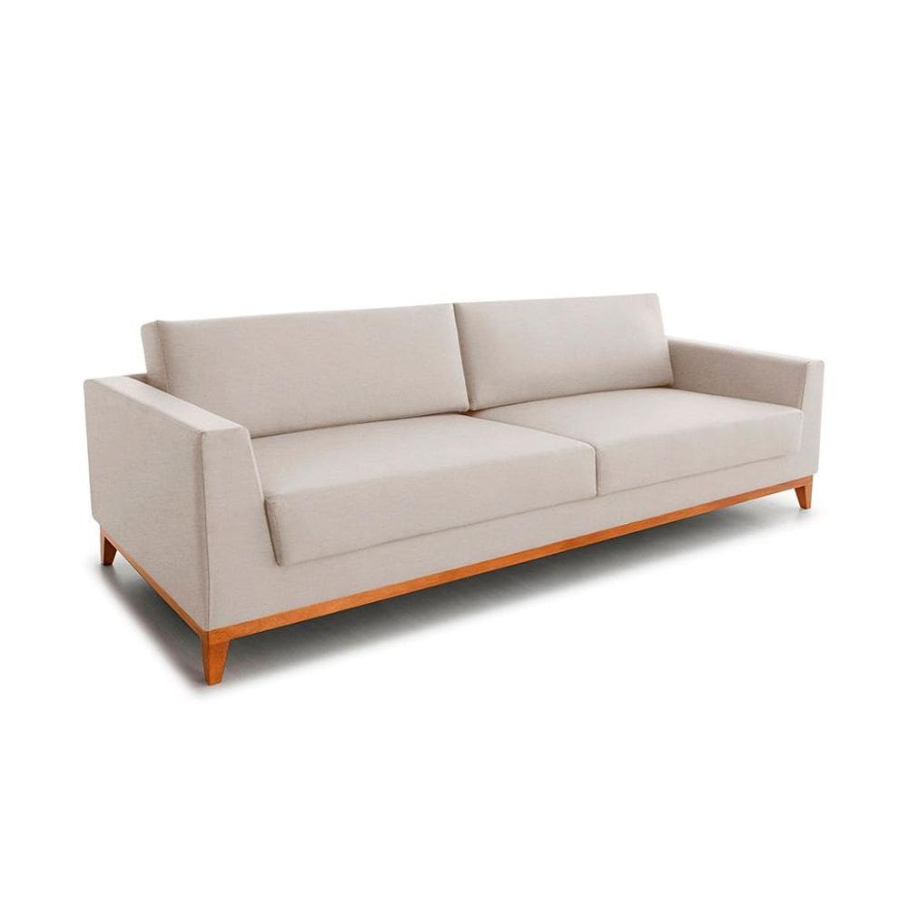 Sofá 3 Lugares Bartô Linho Bege 210 cm
