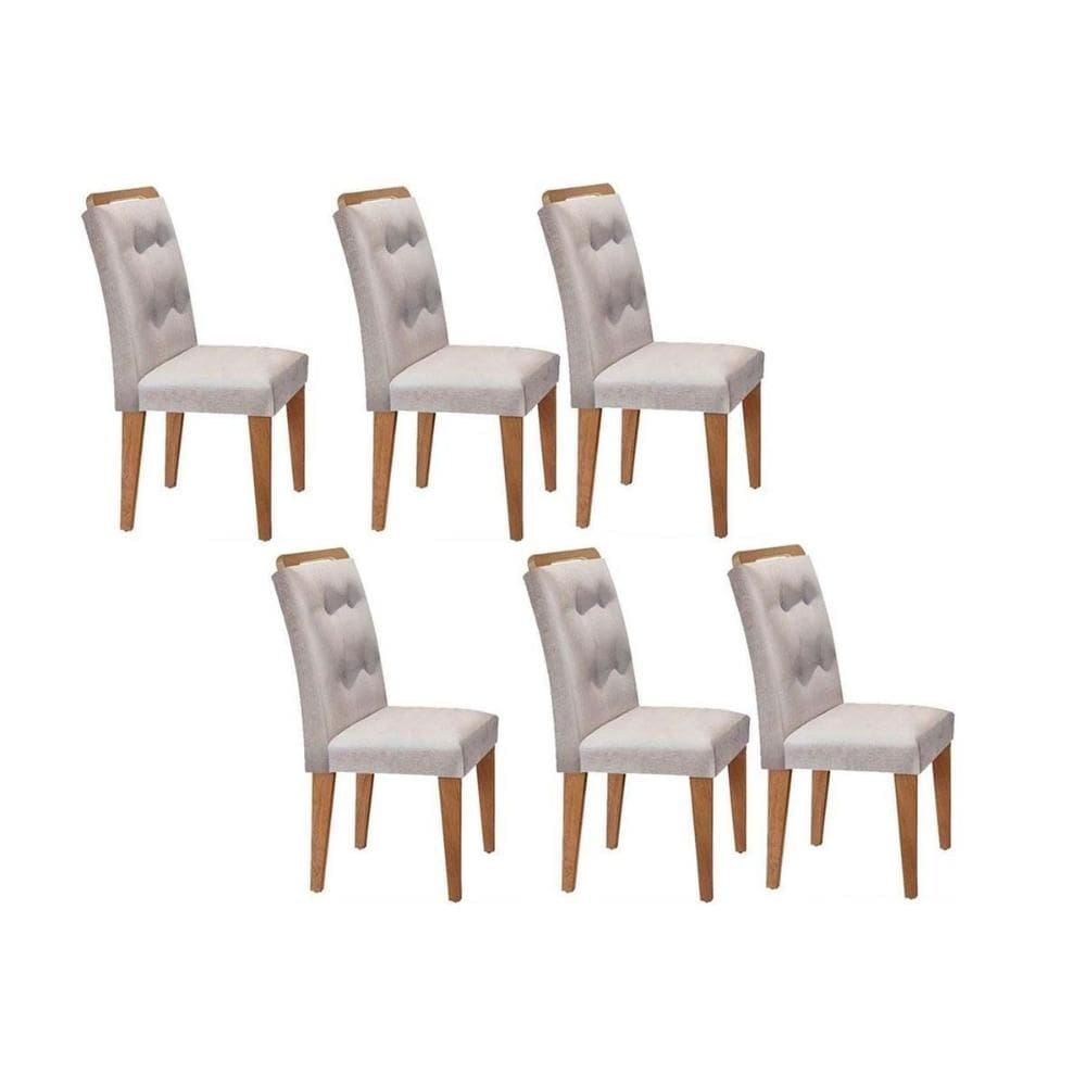 Kit 6 Cadeiras de Cozinha Imperatriz 6 Un Imbuia/Suede Creme - Rufato