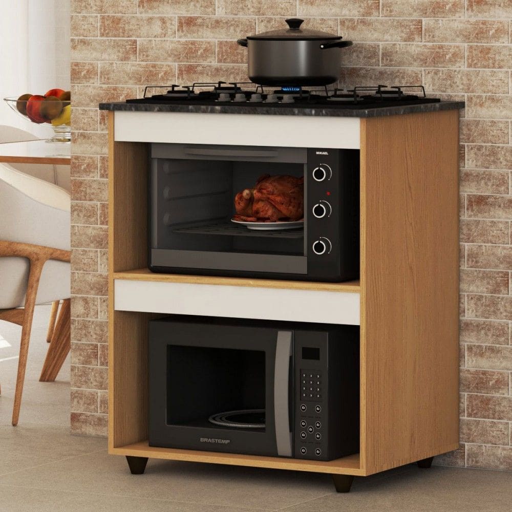 Armário de Cozinha para Cooktop Natural/Off White - Panorama Móveis