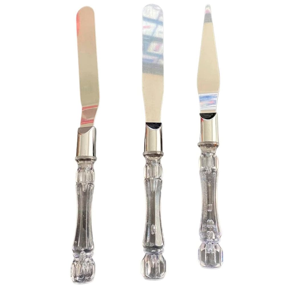 Kit 3 Espátulas Reta Angular para Confeitar Bolos Inox Amigold
