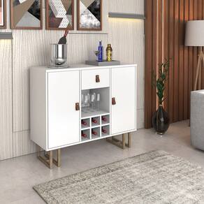 Aparador Buffet Londres Nicho para Bebida Escritorio Home Office Estilo Industrial