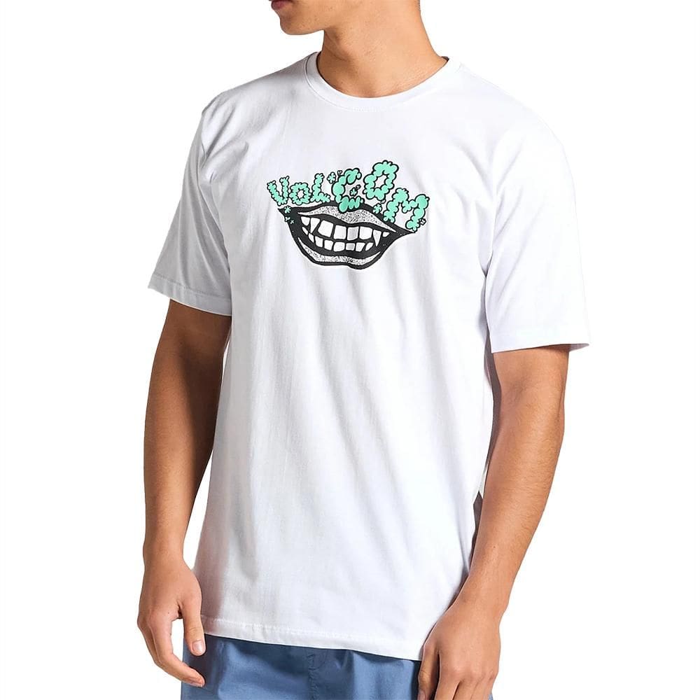 Camiseta Volcom Evil Grin SM25 Masculina Branco