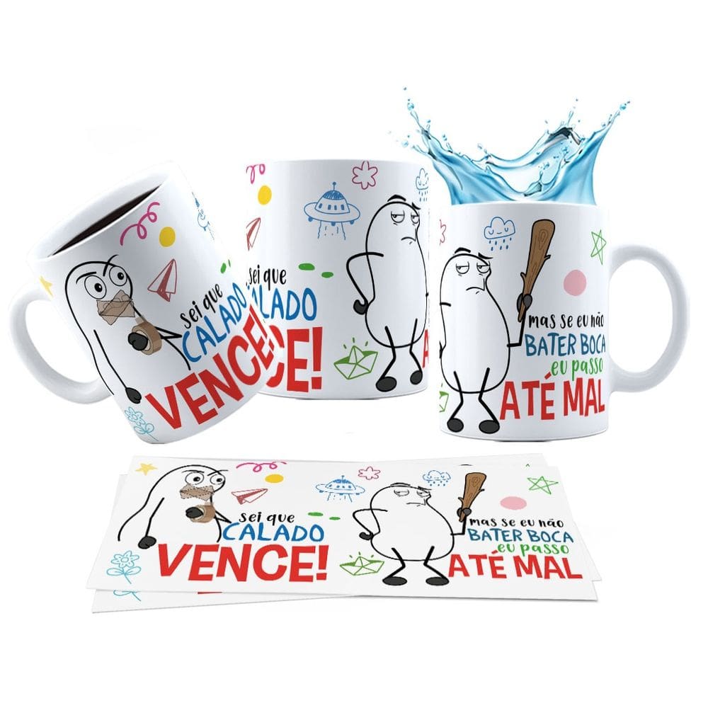Caneca 325ml Sei que calado vence! Mas se eu não bater boca